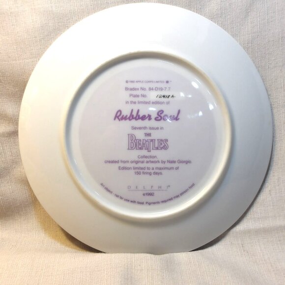 The BEATLES *** RUBBER SOUL *** Collector's Plate No. 84-D19-7-7 - Picture 2 of 2